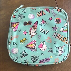 Unicorn Print Kids Accessory Bag - Mint Green